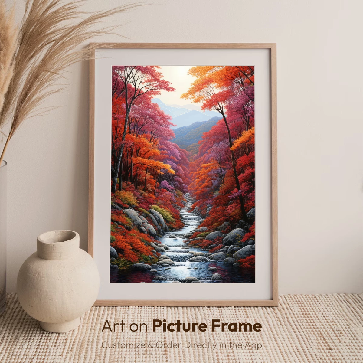 Autumn Symphony: Cascading Creek in Vibrant Fall Foliage - Image 6