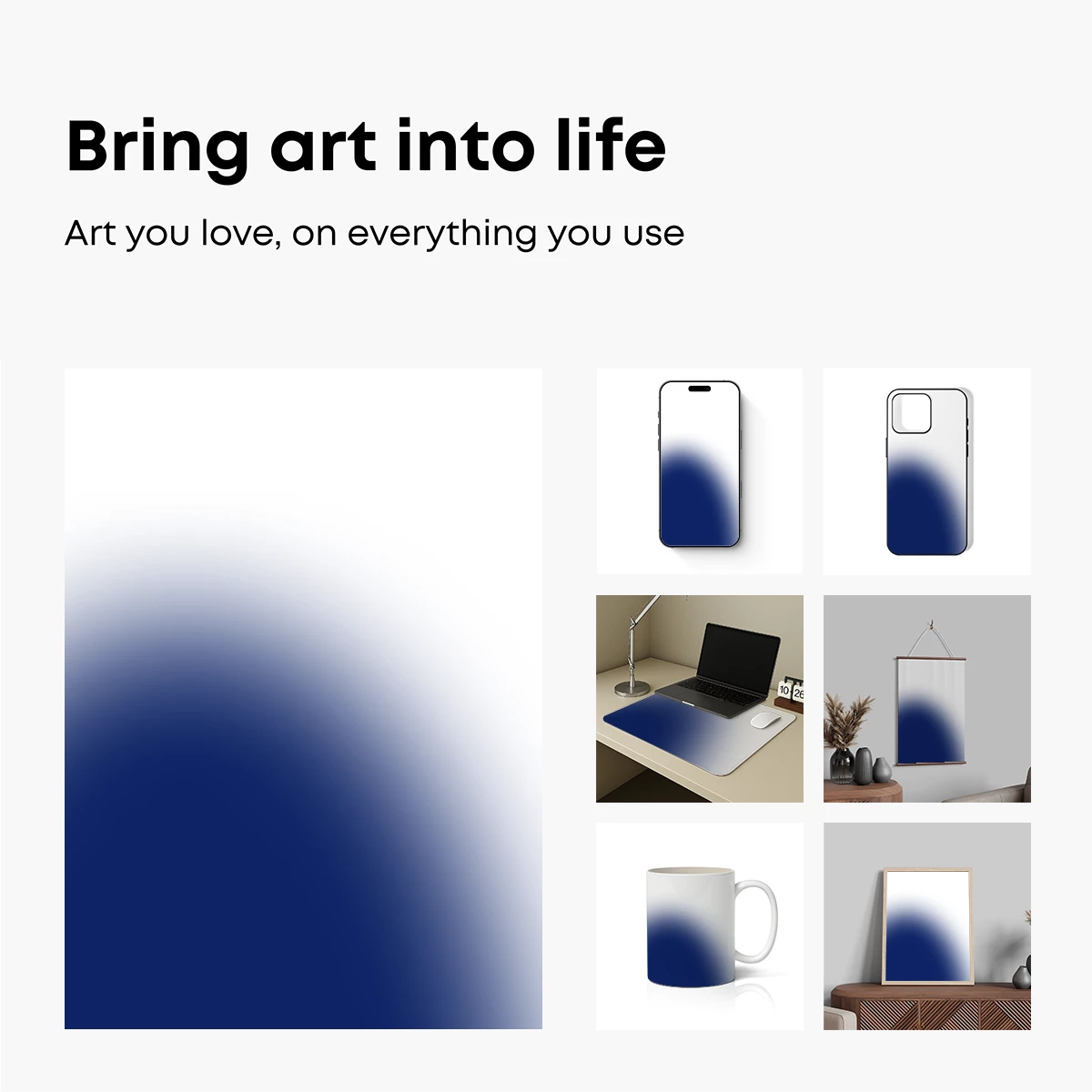 Gradient Elegance: Navy to White Flow - Image 2