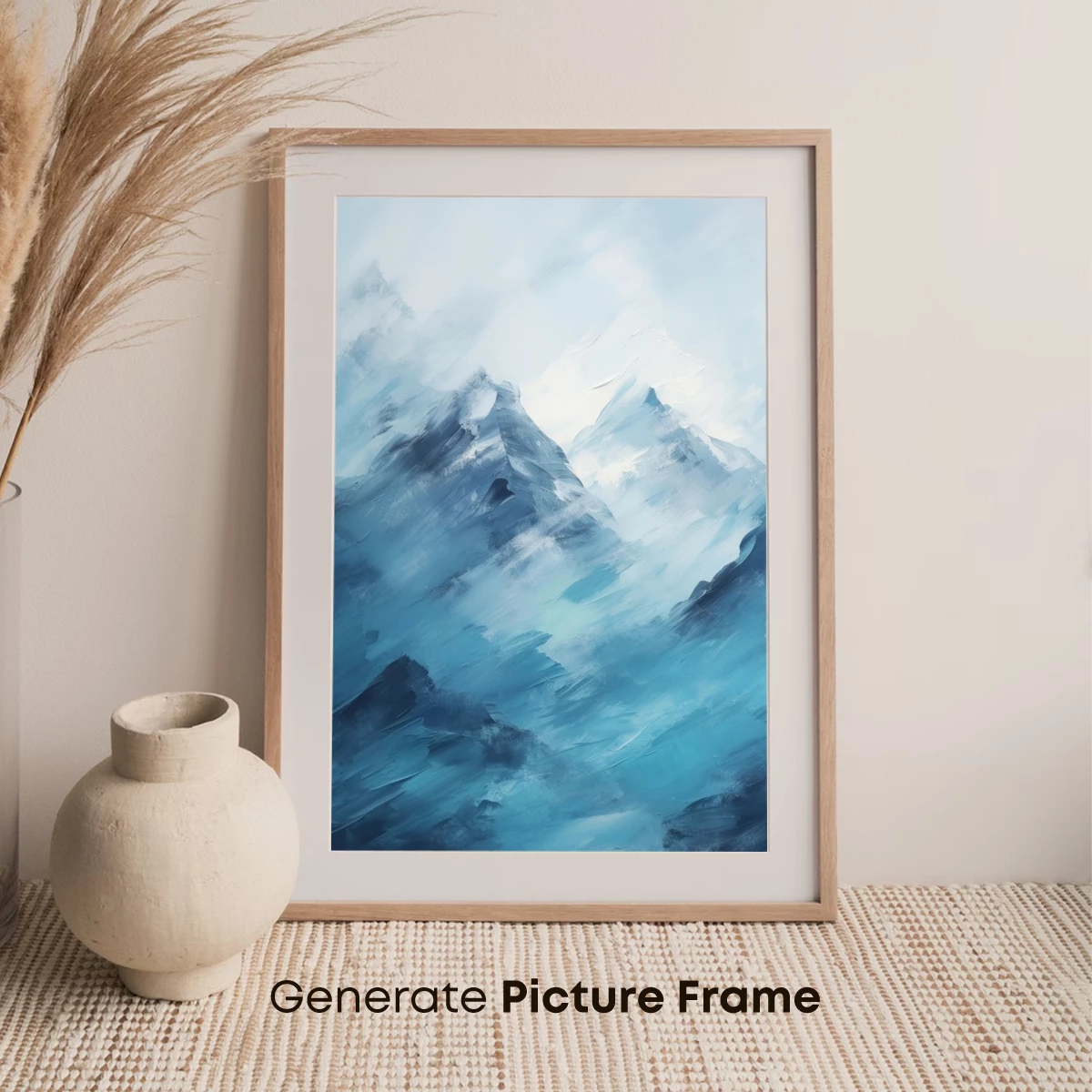 Ethereal Ice Peaks: A Brushstroke Symphony - Image 7