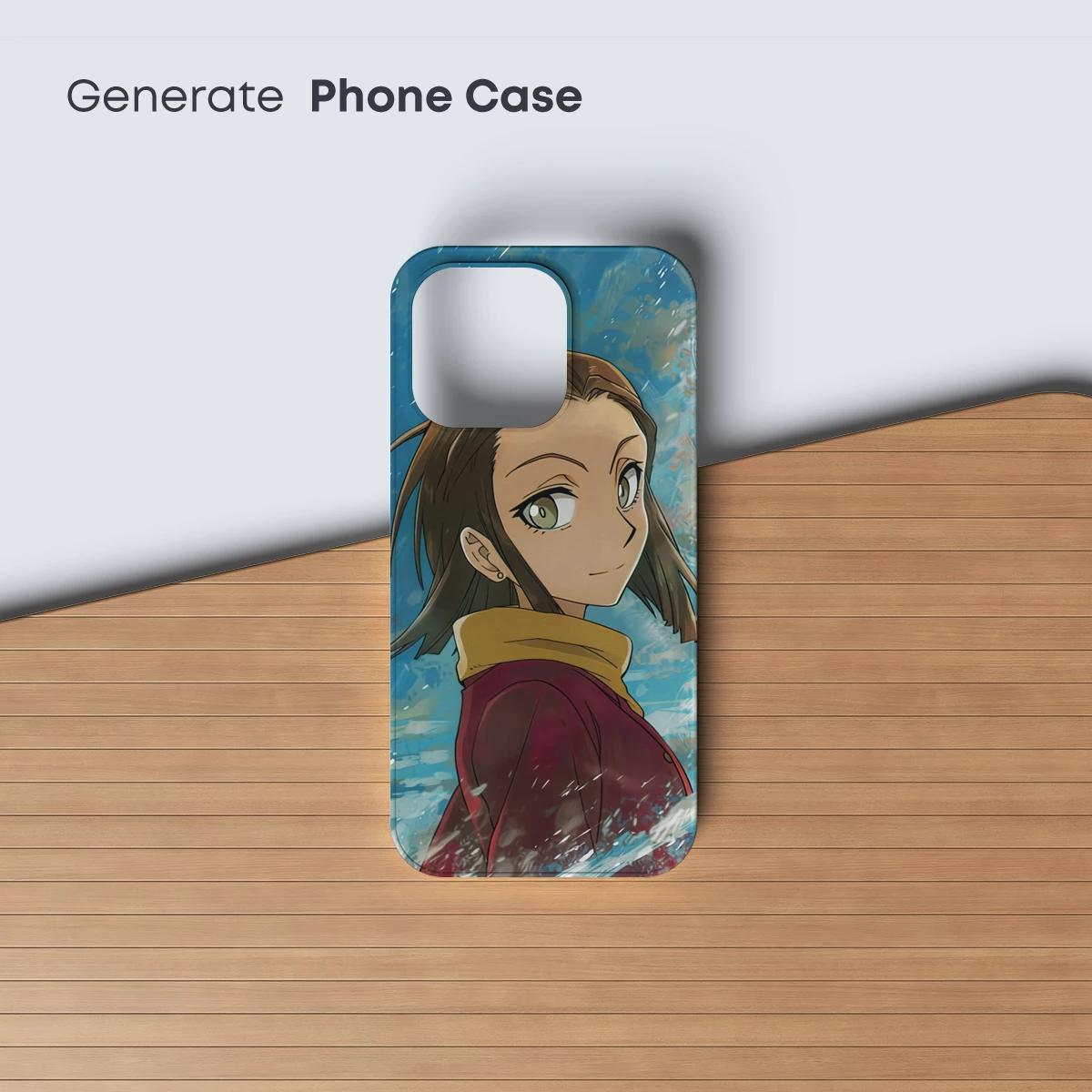 Anime Spirit: Vibrant Wind-Blown Portrait - Image 3