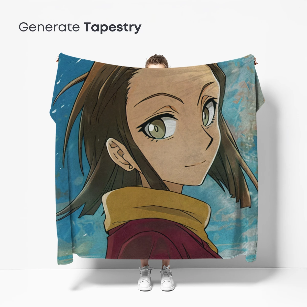 Anime Spirit: Vibrant Wind-Blown Portrait - Image 5