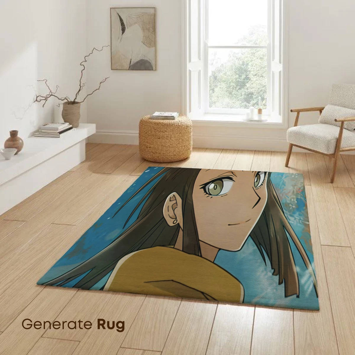 Anime Spirit: Vibrant Wind-Blown Portrait - Image 6