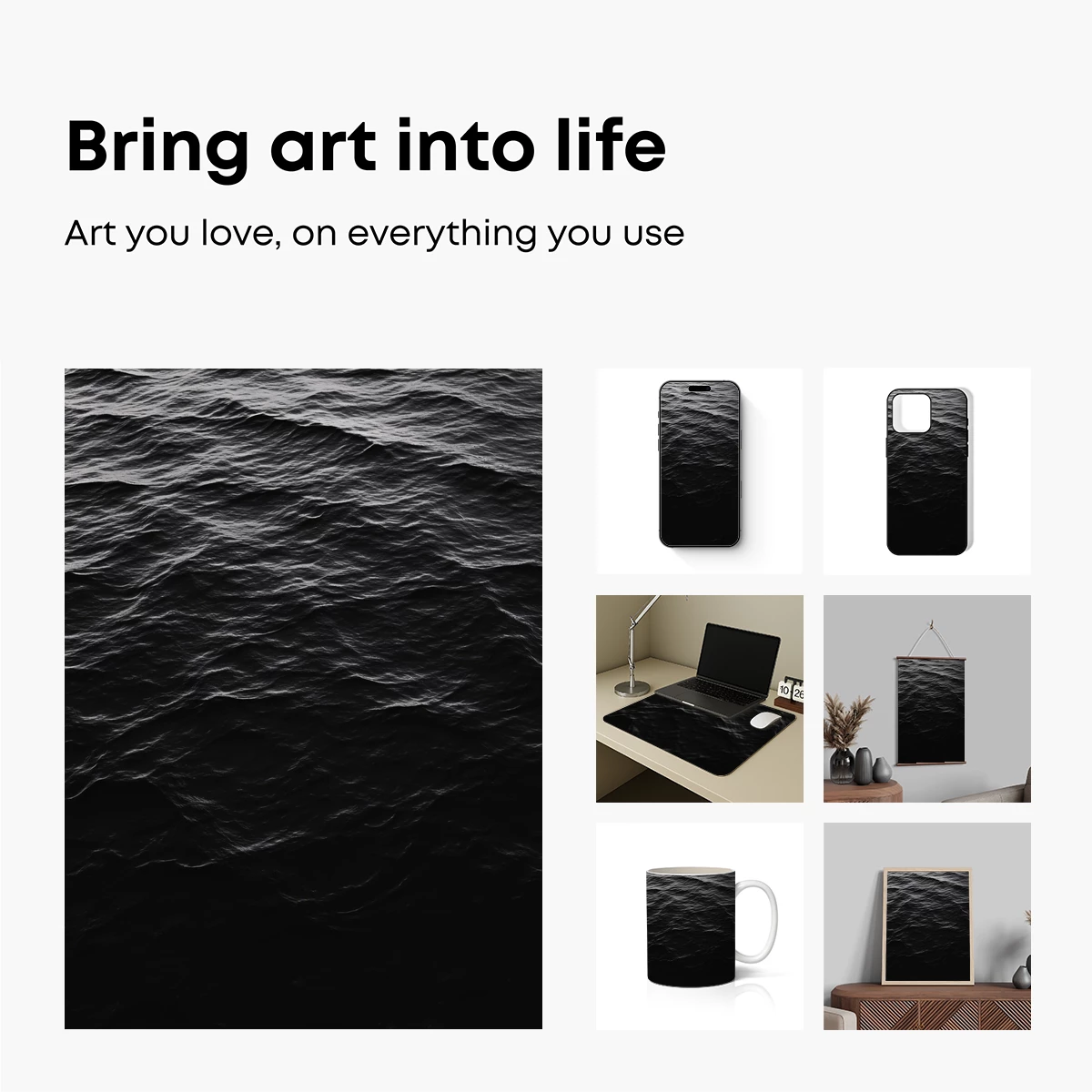 Eternal Night Sea: Monochrome Waves - Image 2