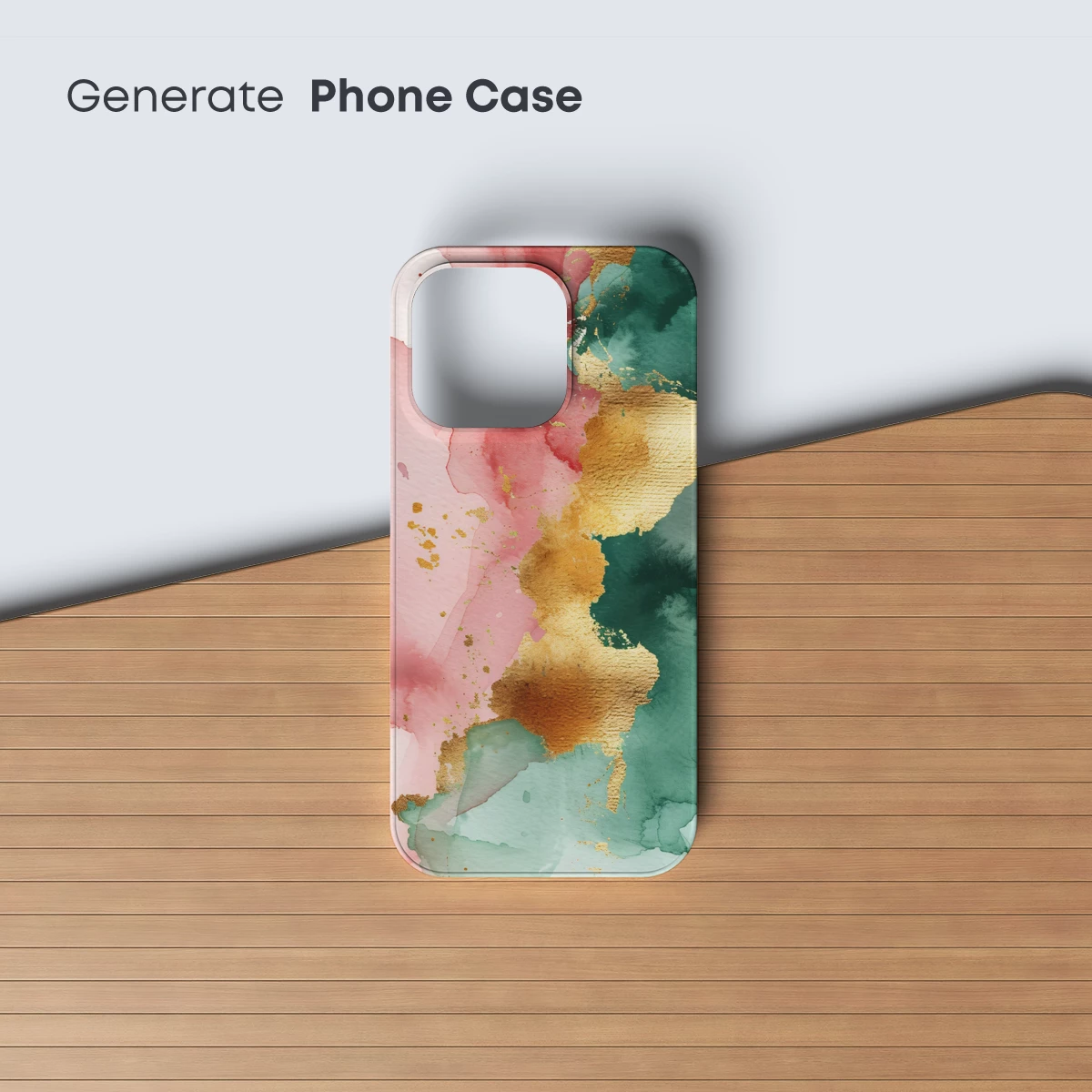 Abstract Watercolor Fusion: Blush and Teal Harmony - Image 3