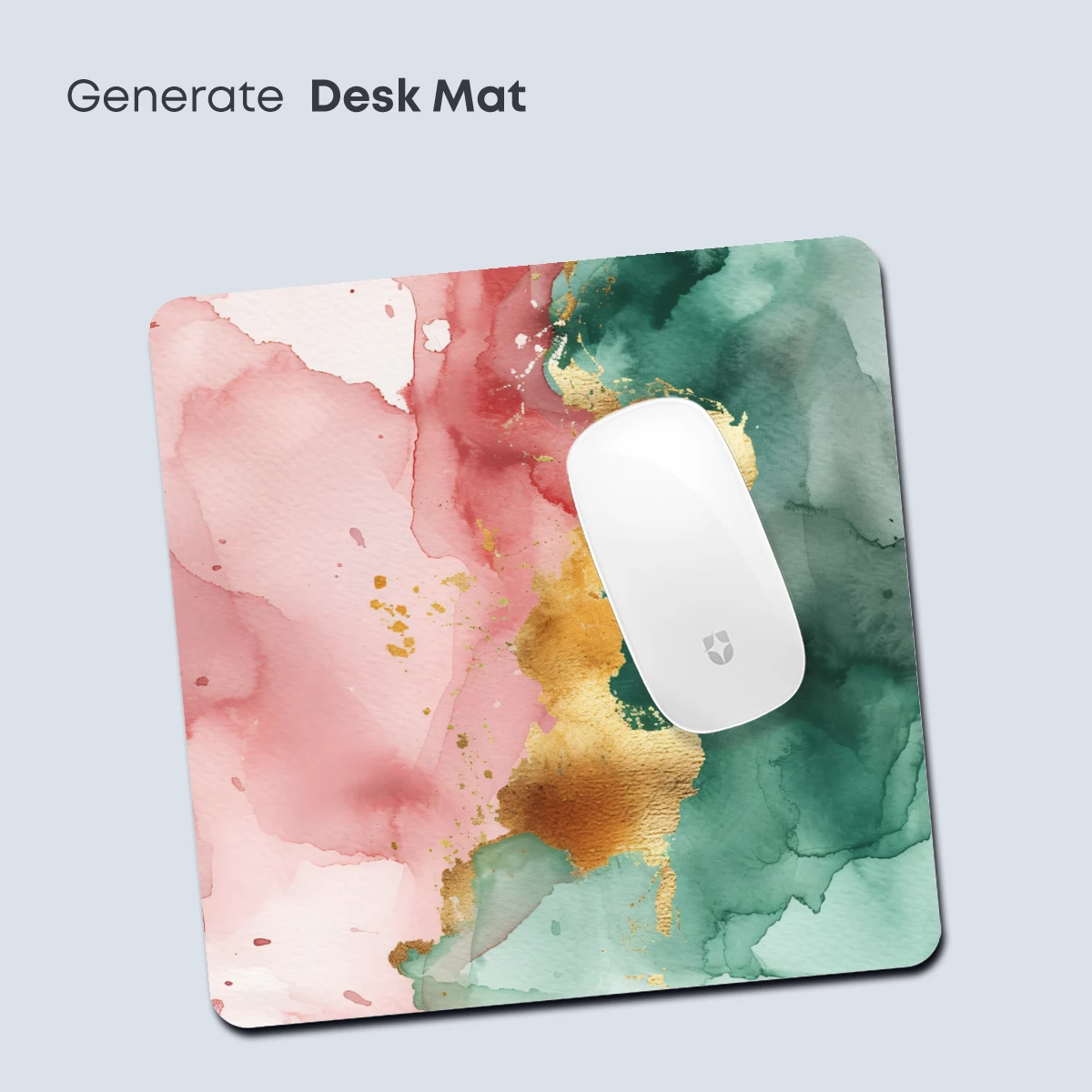 Abstract Watercolor Fusion: Blush and Teal Harmony - Image 4