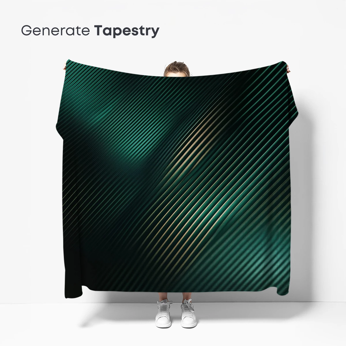 Diagonal Stripes in Teal and Gold - Image 5