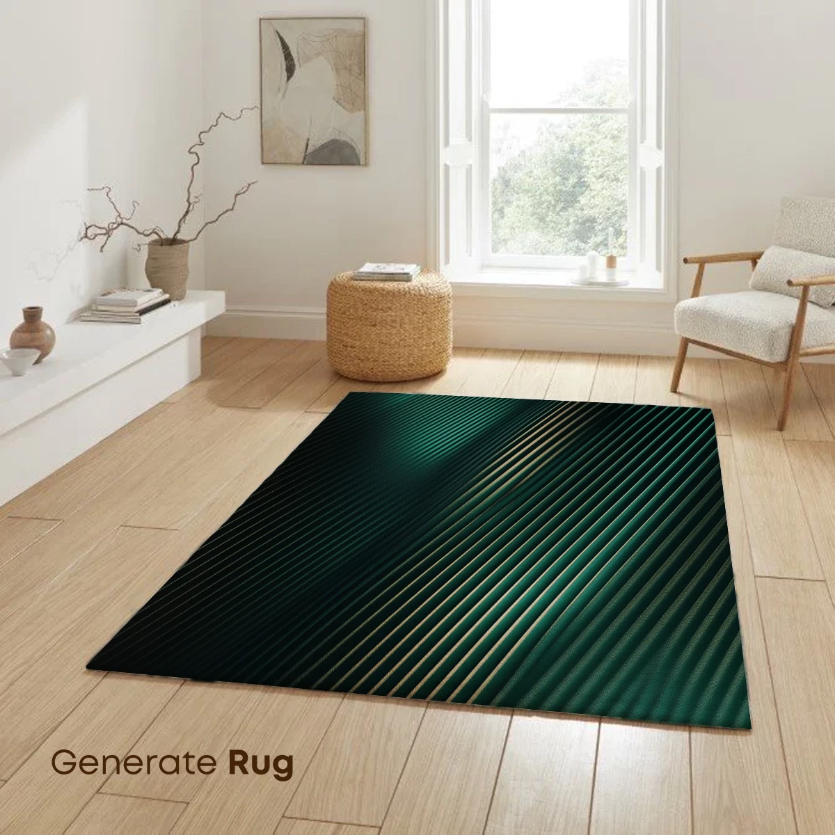 Diagonal Stripes in Teal and Gold - Image 6