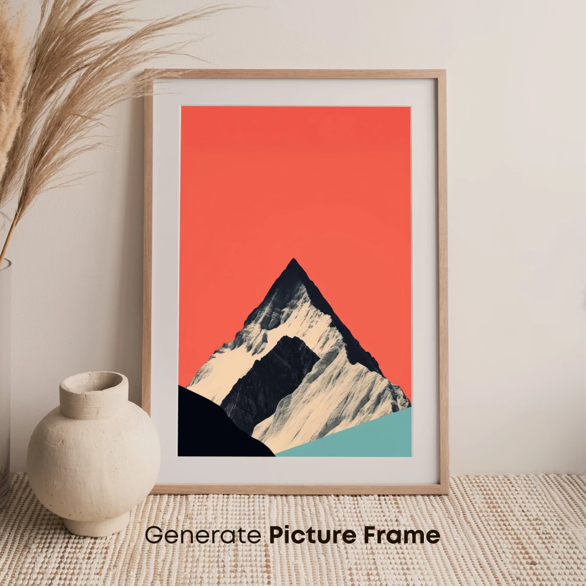 Coral Peaks: Minimalist Mountain Majesty - Image 7