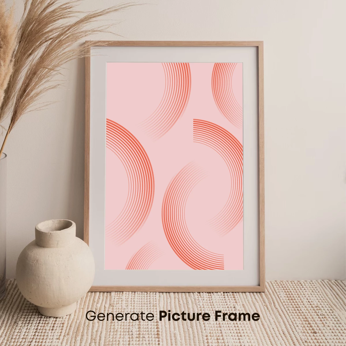 Coral Echoes: Abstract Circles in Harmony - Image 7