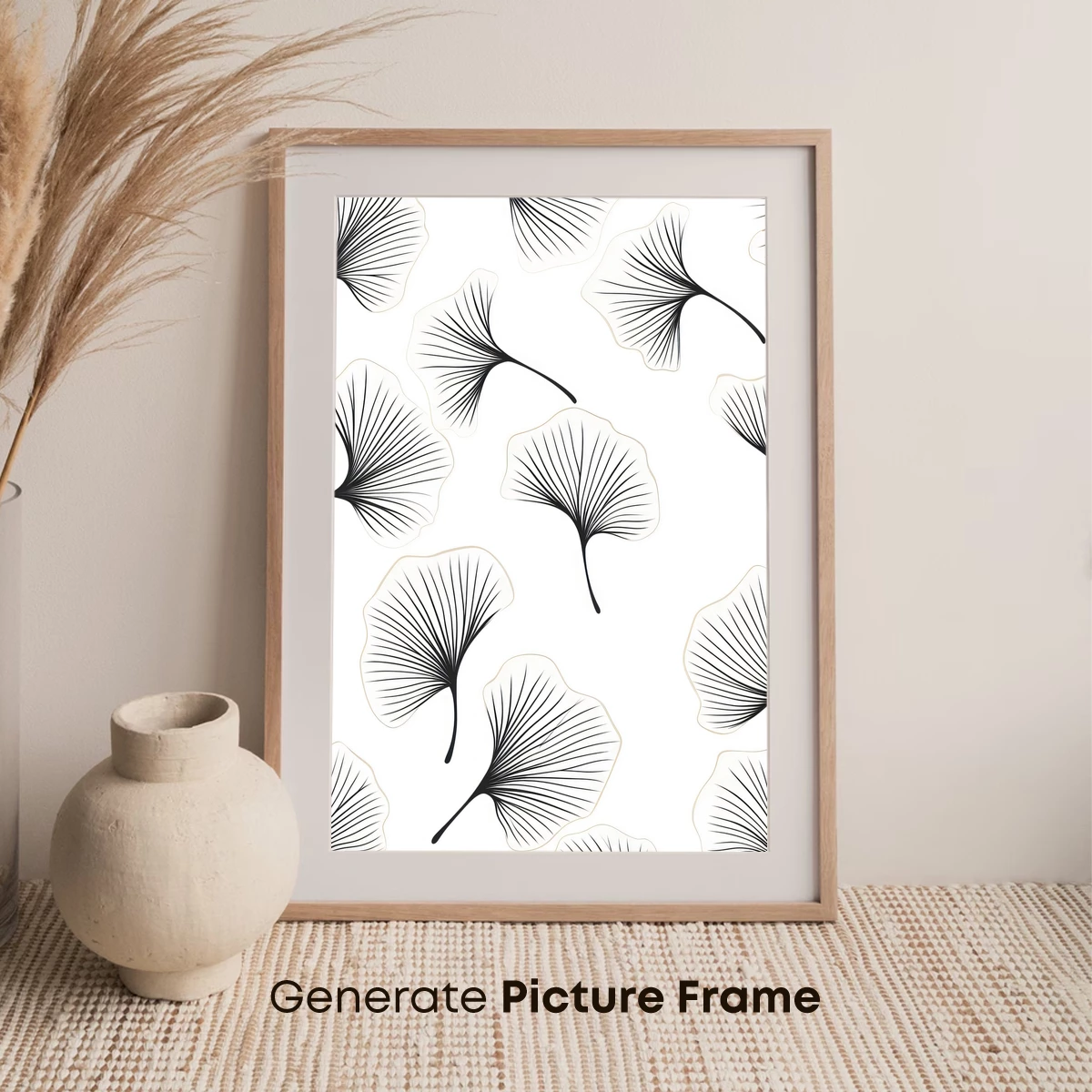 Elegant Ginkgo Silhouettes: Monochrome Botanical Art - Image 7