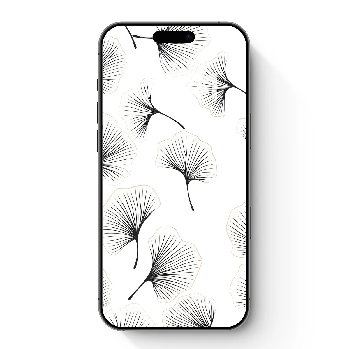 Elegant Ginkgo Silhouettes: Monochrome Botanical Art Elegant Ginkgo Silhouettes: Monochrome Botanical Art