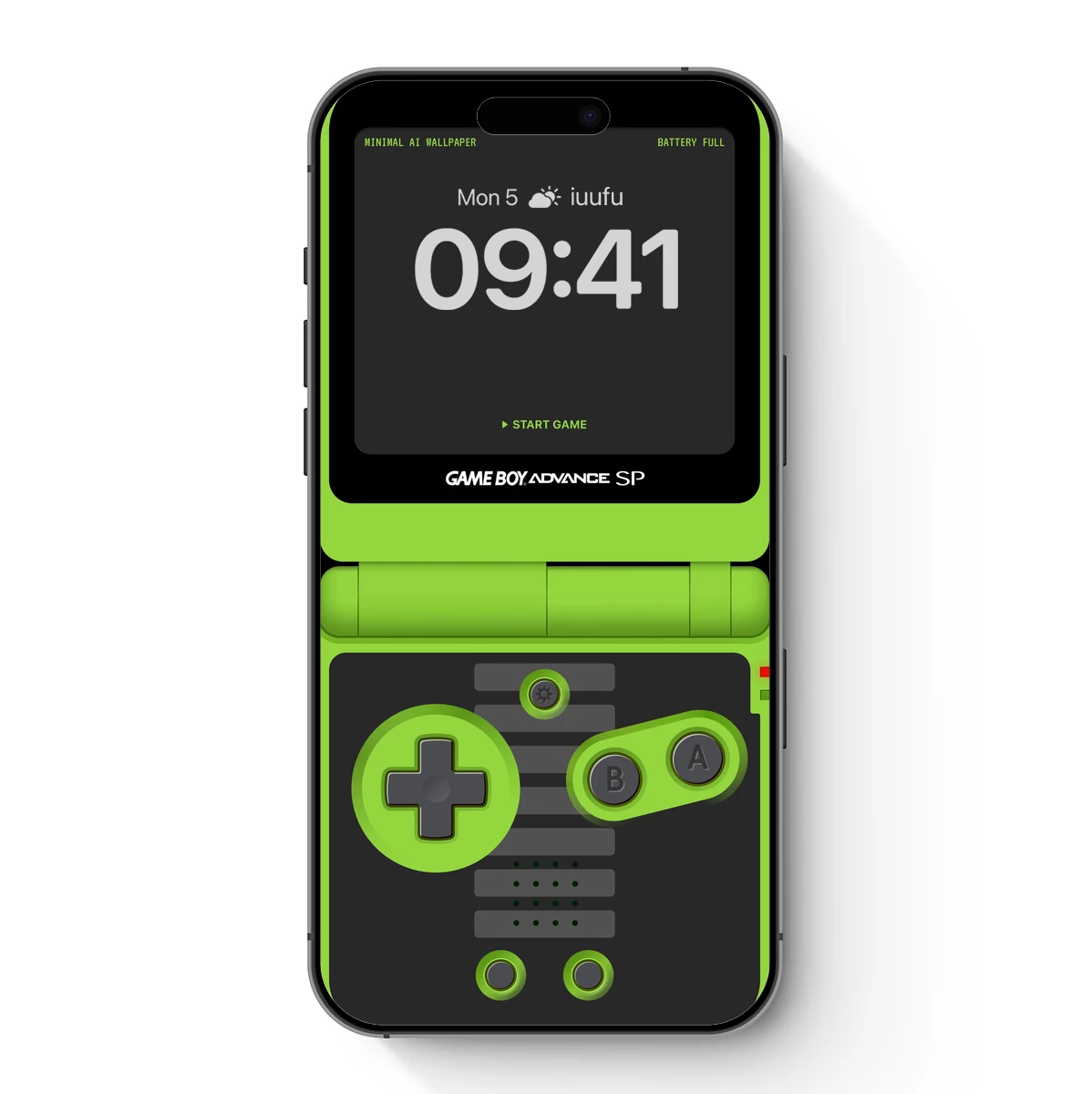 Neon Green Game Boy: Retro-Futuristic Gaming Icon Neon Green Game Boy: Retro-Futuristic Gaming Icon