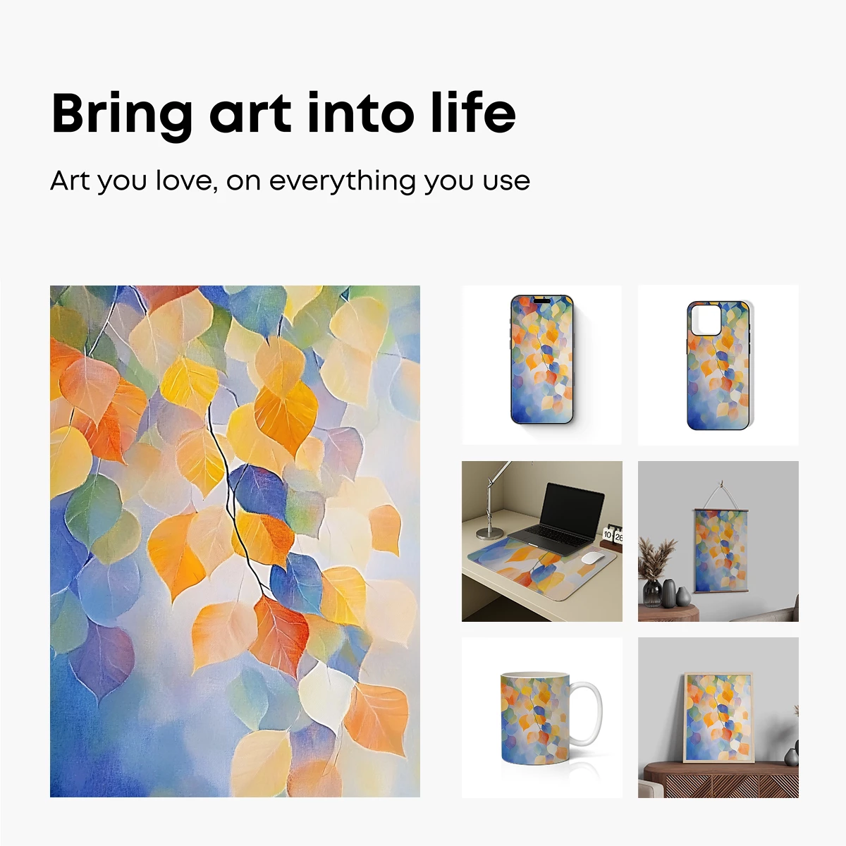 Autumn Leaves Symphony in Abstract Hues - Image 2