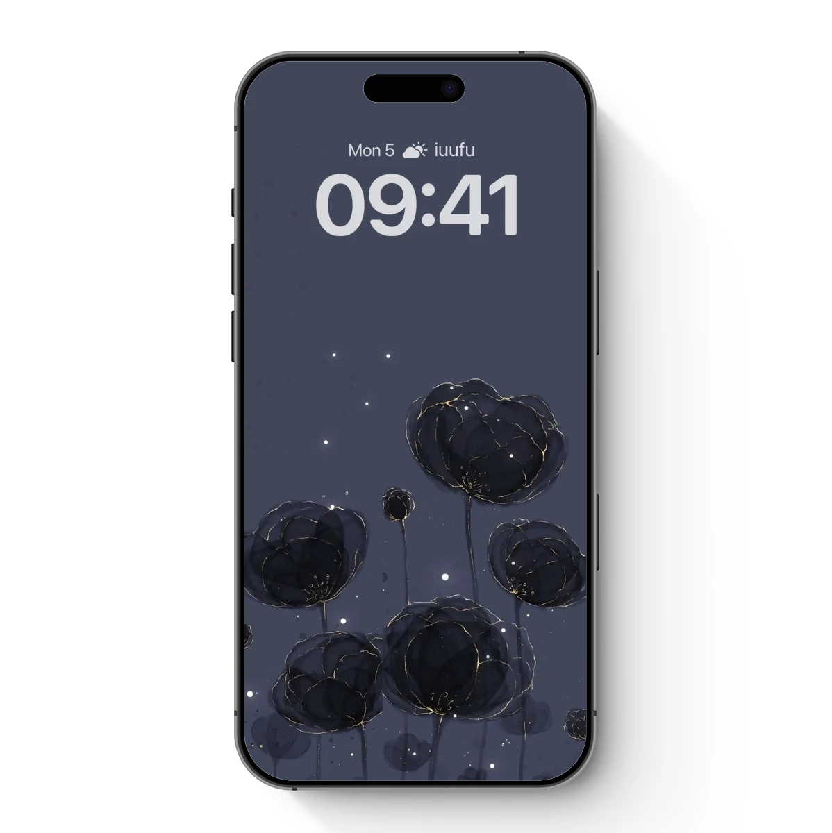 Ethereal Midnight Blooms: Golden Veins on Dark Petals