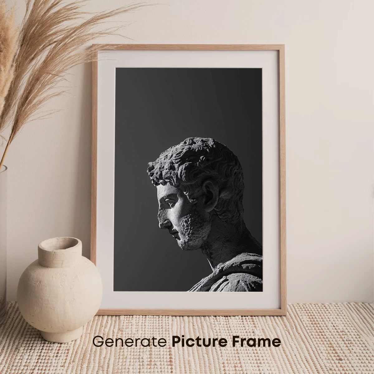 Classical Elegance: Sculpted Profile in Shadow - Image 7