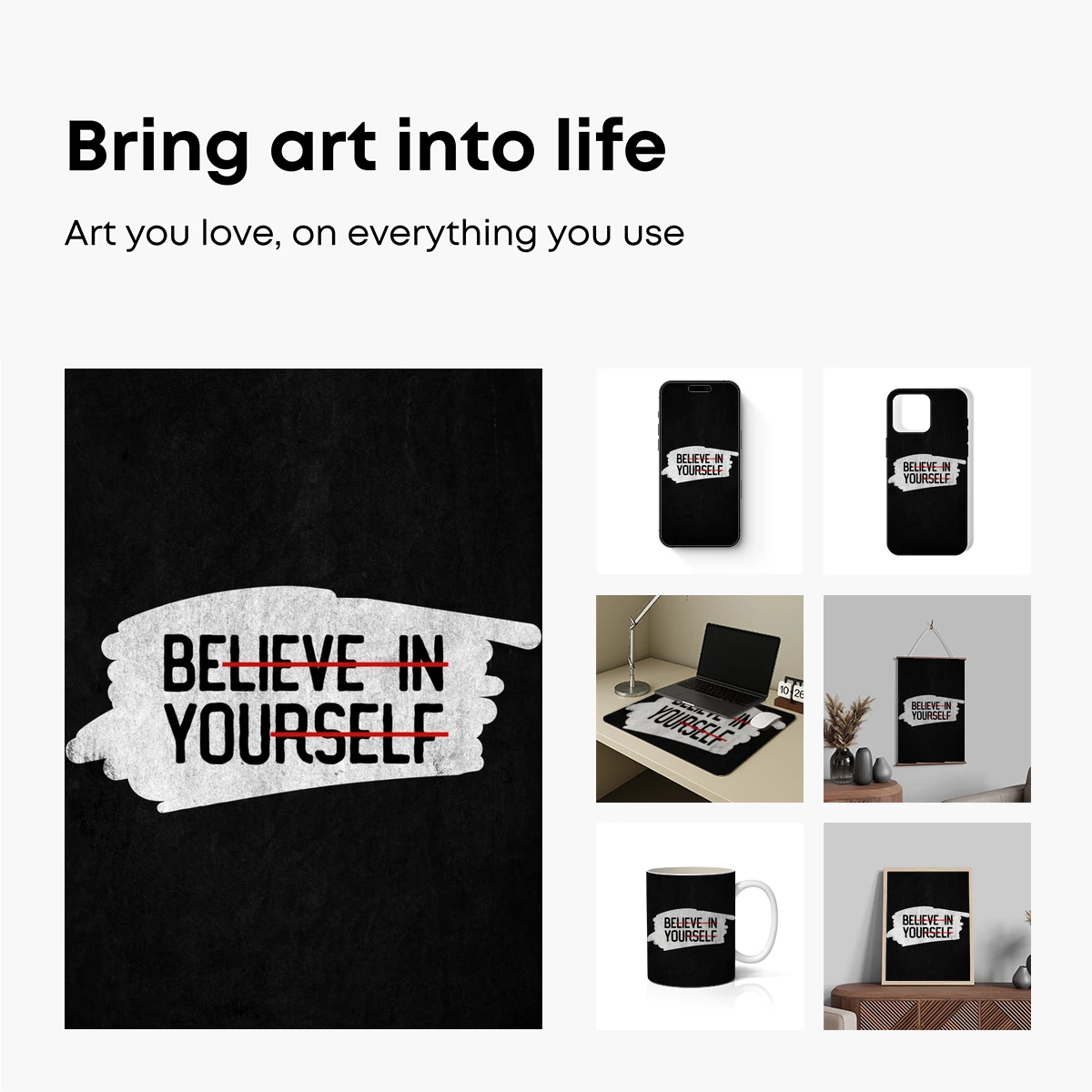 Bold Brushstroke Motivation: 'Believe in Yourself' - Image 2