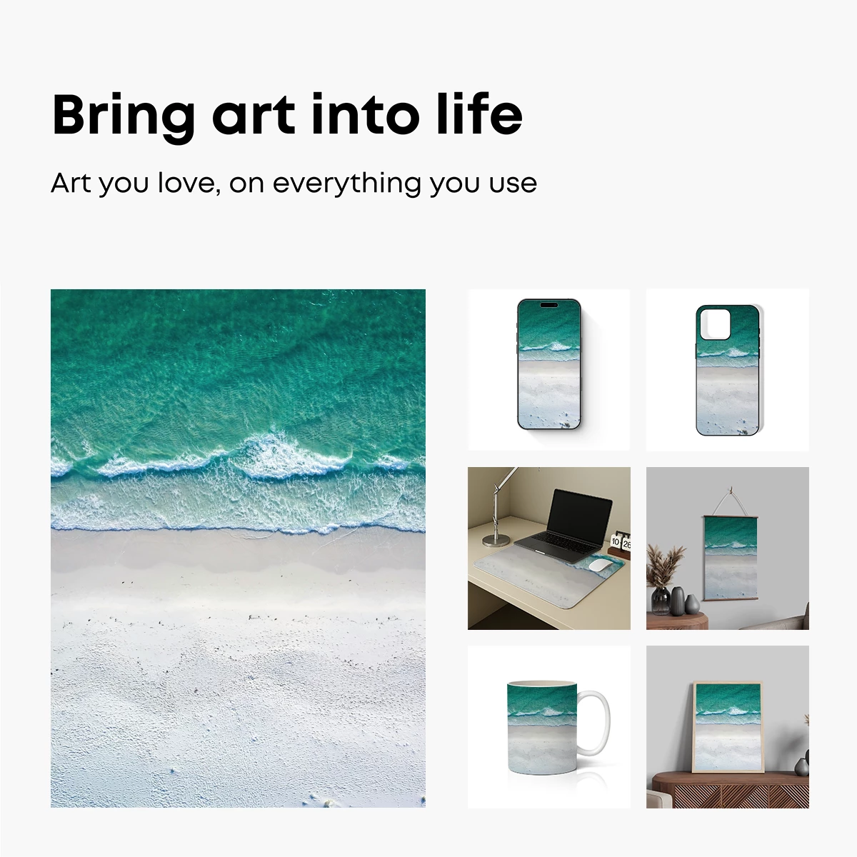 Aerial Serenity: Turquoise Waves Kiss White Sands - Image 2