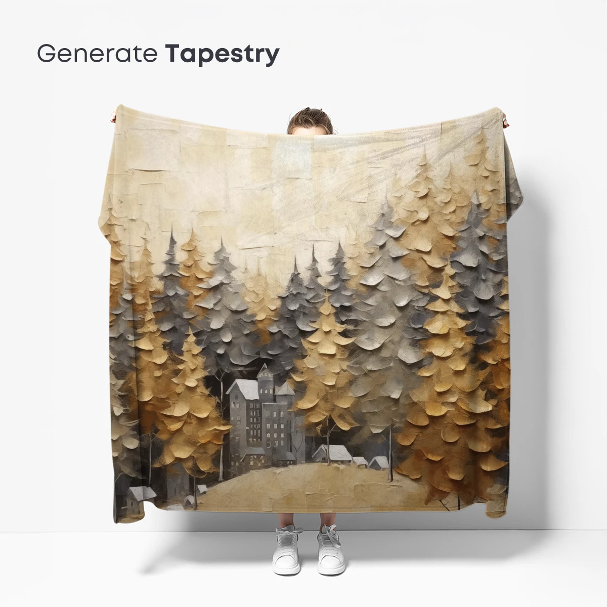 Autumnal Forest Whisper: Textured Landscape Art - Image 5