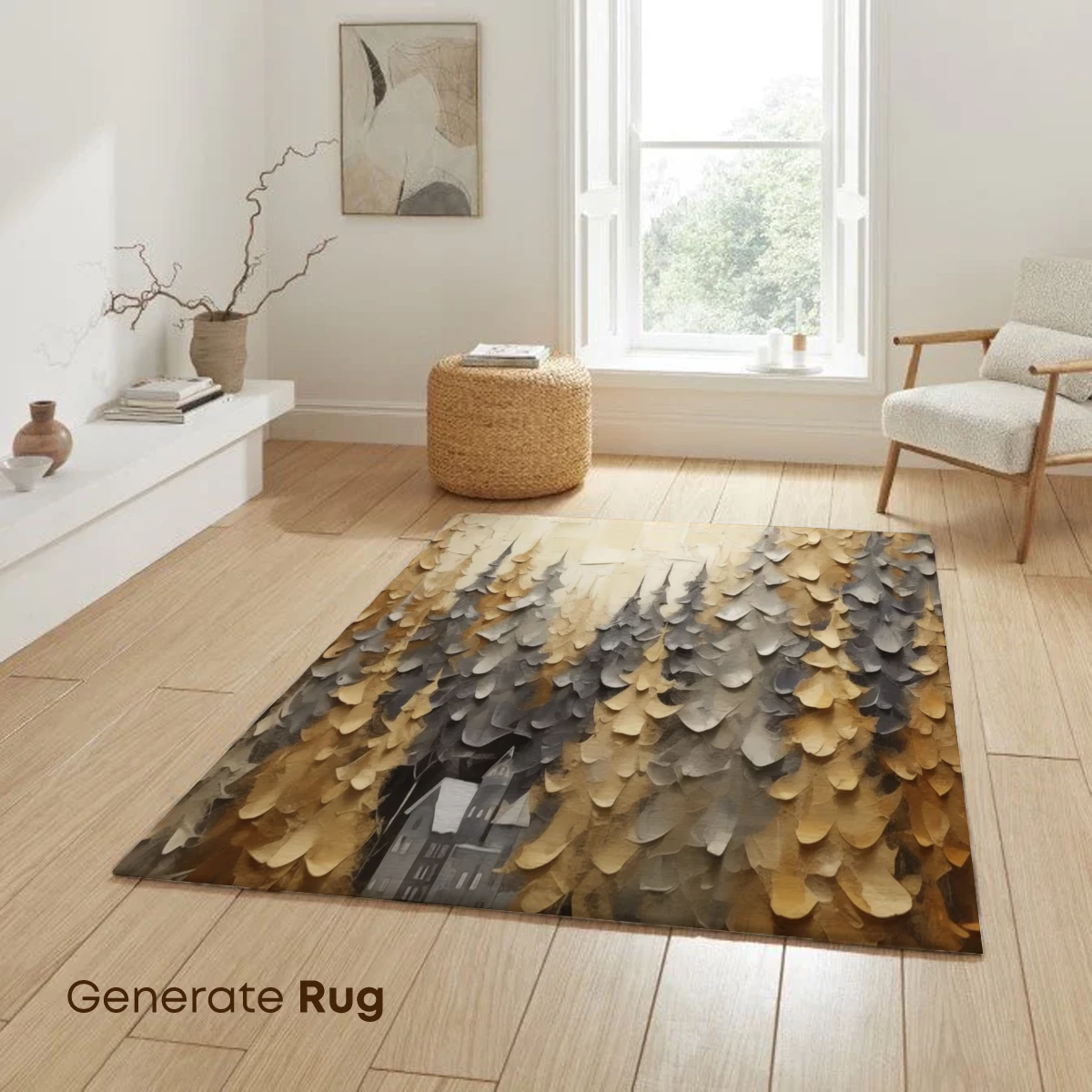 Autumnal Forest Whisper: Textured Landscape Art - Image 6