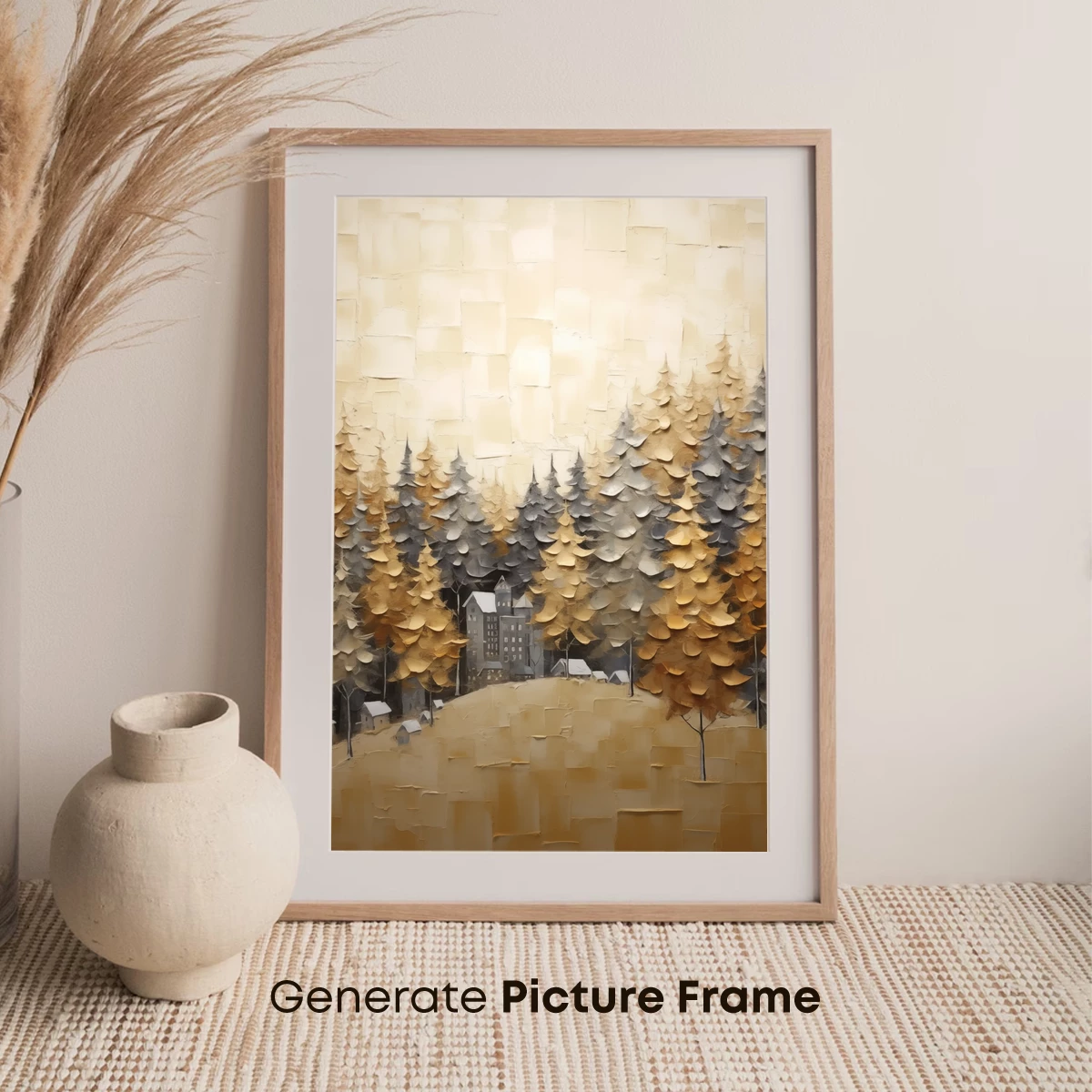 Autumnal Forest Whisper: Textured Landscape Art - Image 7