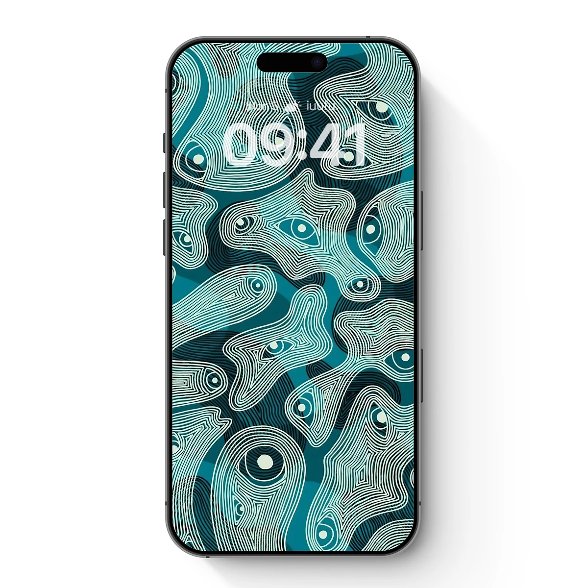 Ethereal Eyes in Teal Waves