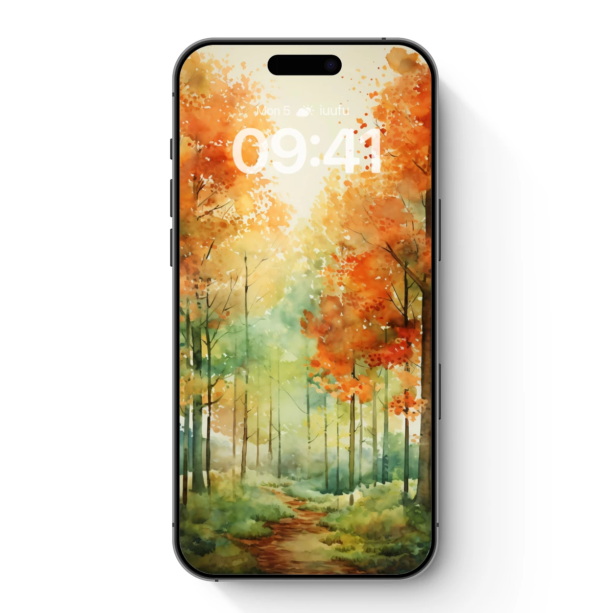 Autumnal Forest Path: Watercolor Harmony Autumnal Forest Path: Watercolor Harmony