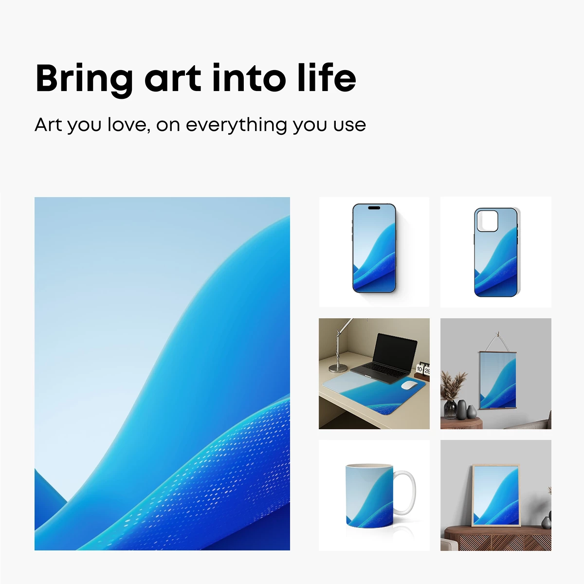 Blue Wave Elegance: Abstract Fluidity - Image 2