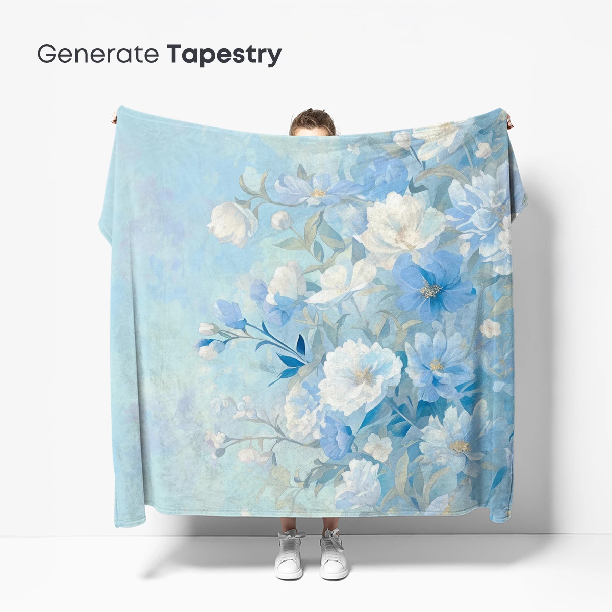 Ethereal Blue Blossoms: A Painterly Floral Symphony - Image 5