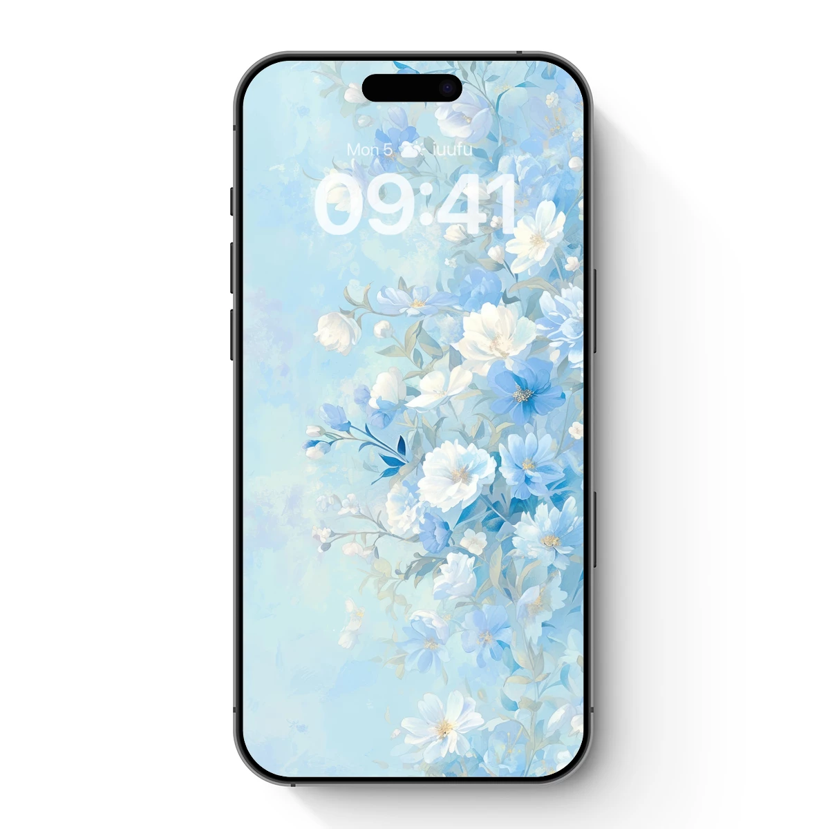 Ethereal Blue Blossoms: A Painterly Floral Symphony