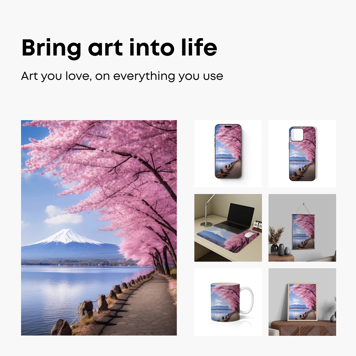 Cherry Blossoms at Fuji's Foot: A Serene Spring Symphony - Image 2