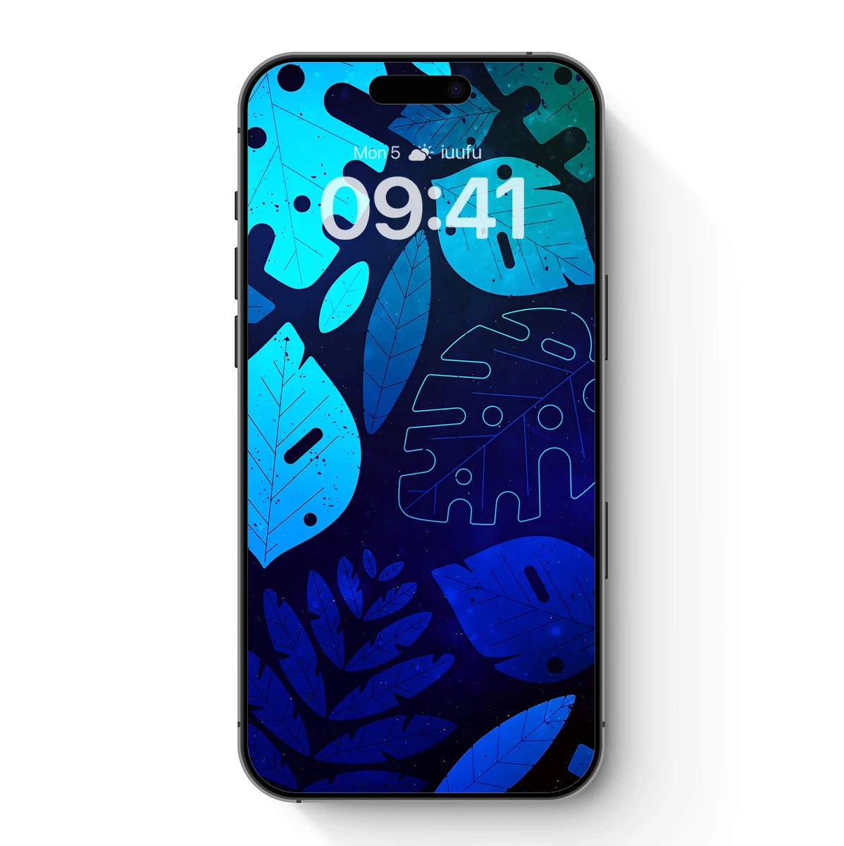 Blue Leaf Symphony: Abstract Botanical Art