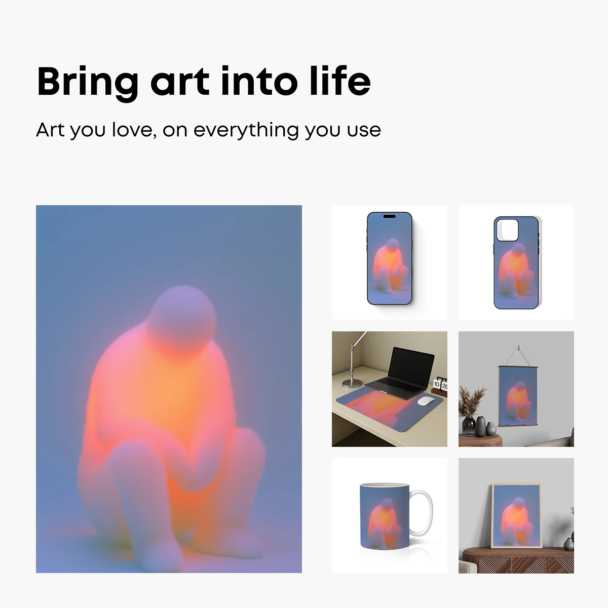 Glowing Solitude: Ethereal Figure in Neon Haze - Image 2