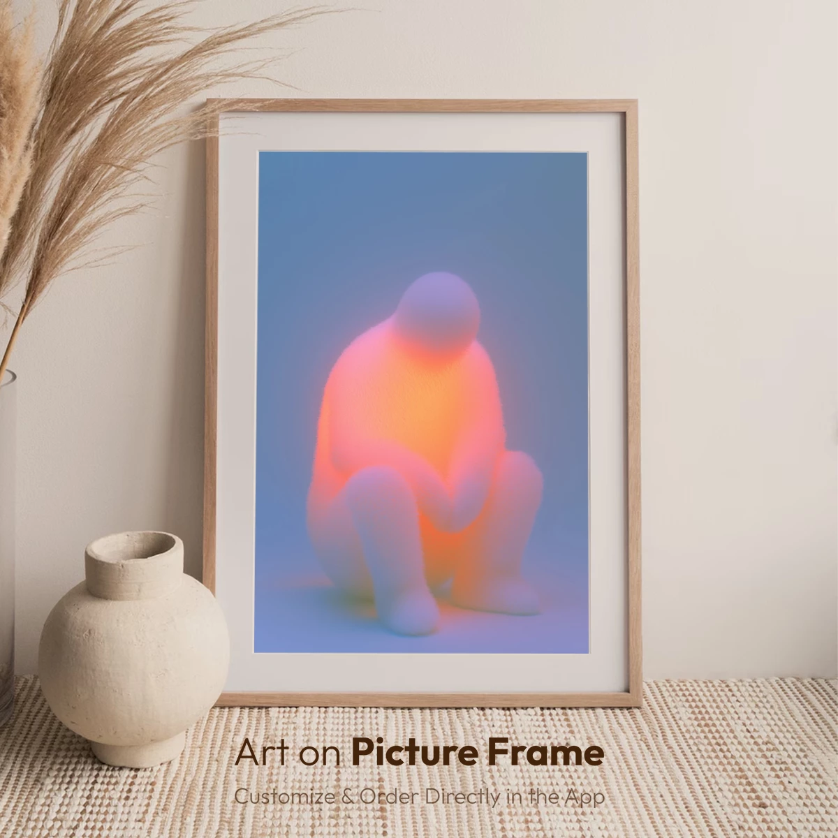 Glowing Solitude: Ethereal Figure in Neon Haze - Image 7