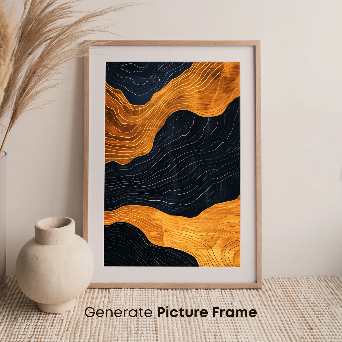 Golden Ripple Odyssey: Abstract Flow Art - Image 7