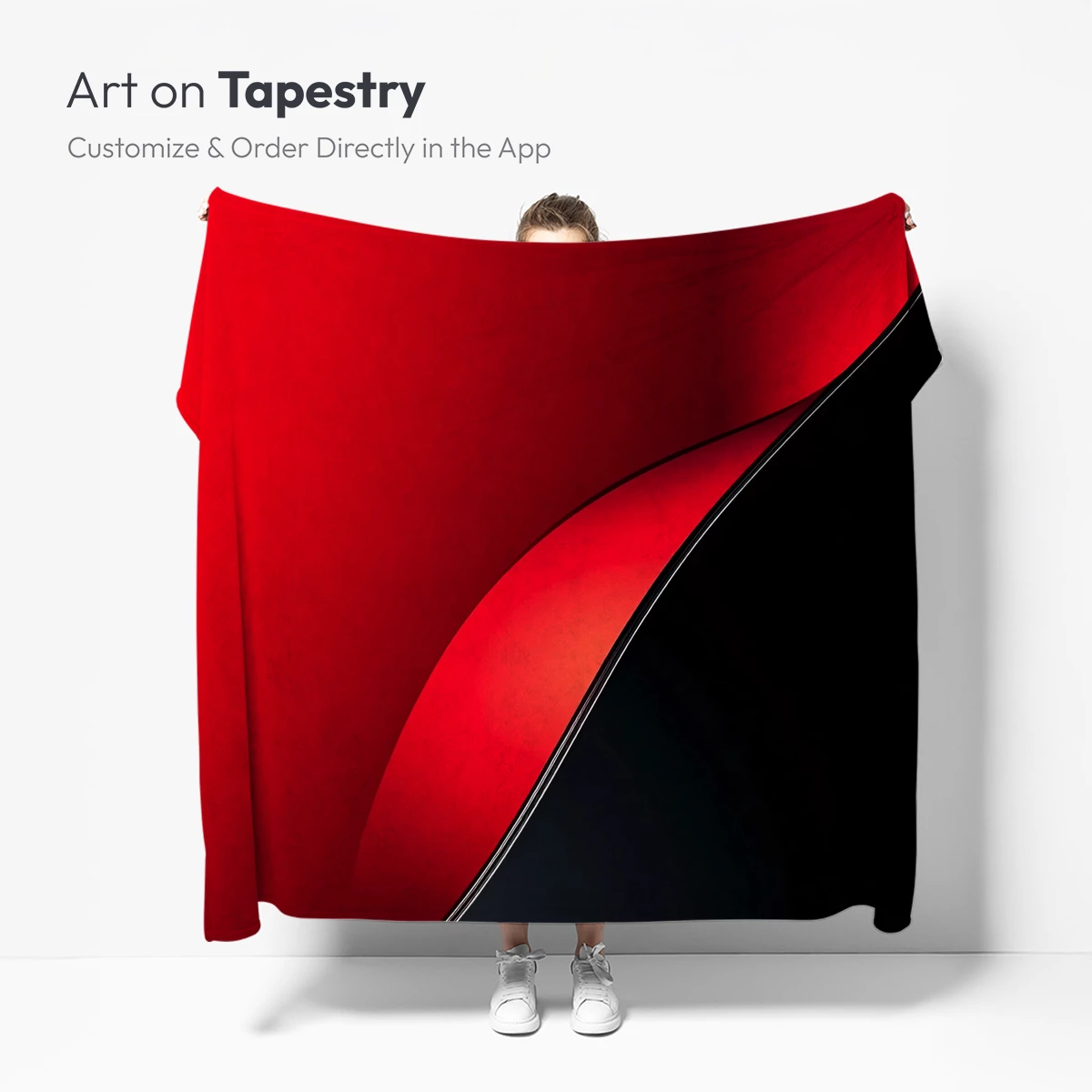 Crimson Wave: Abstract Elegance in Red and Black - Image 5