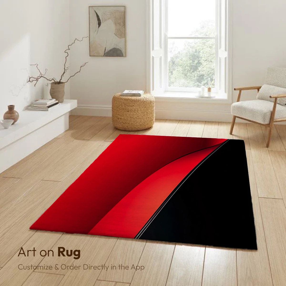 Crimson Wave: Abstract Elegance in Red and Black - Image 6