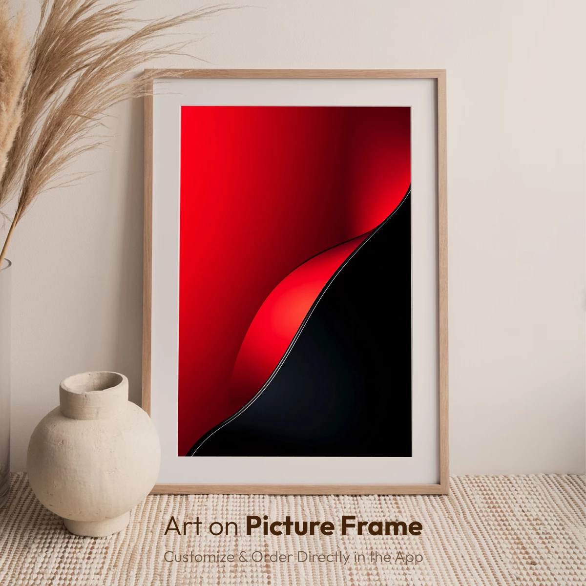 Crimson Wave: Abstract Elegance in Red and Black - Image 7