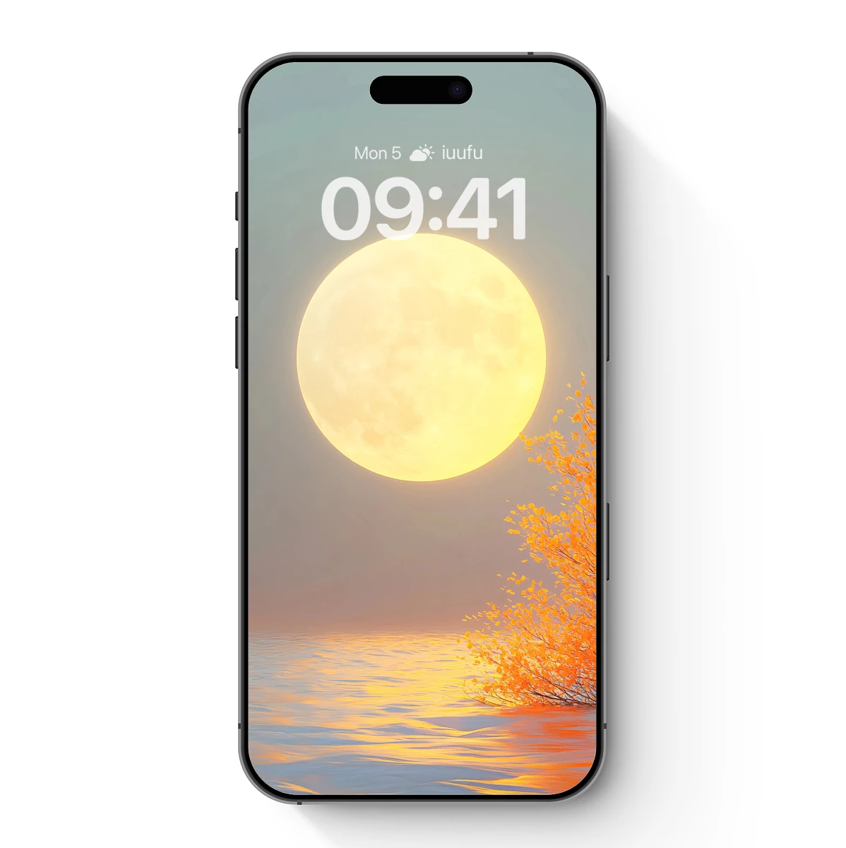 Golden Moon Over Serene Waters Golden Moon Over Serene Waters