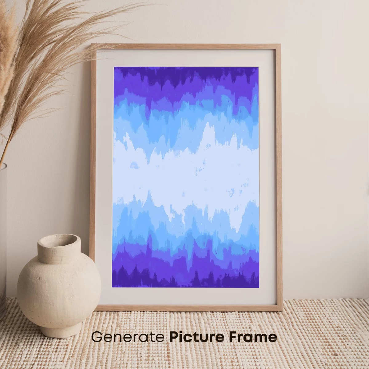 Ethereal Blue Mirage: Abstract Watercolor Waves - Image 7