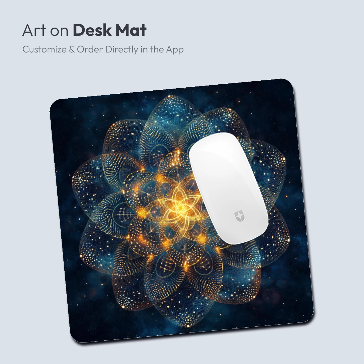 Cosmic Lotus: Golden Mandala in Starry Depths - Image 4