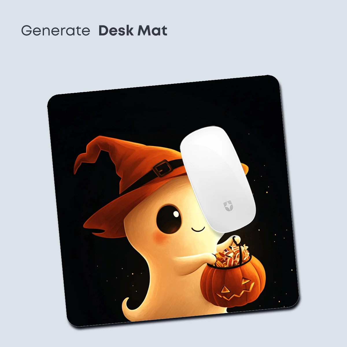Cute Ghostly Trick-or-Treater with Pumpkin Lantern - Image 4