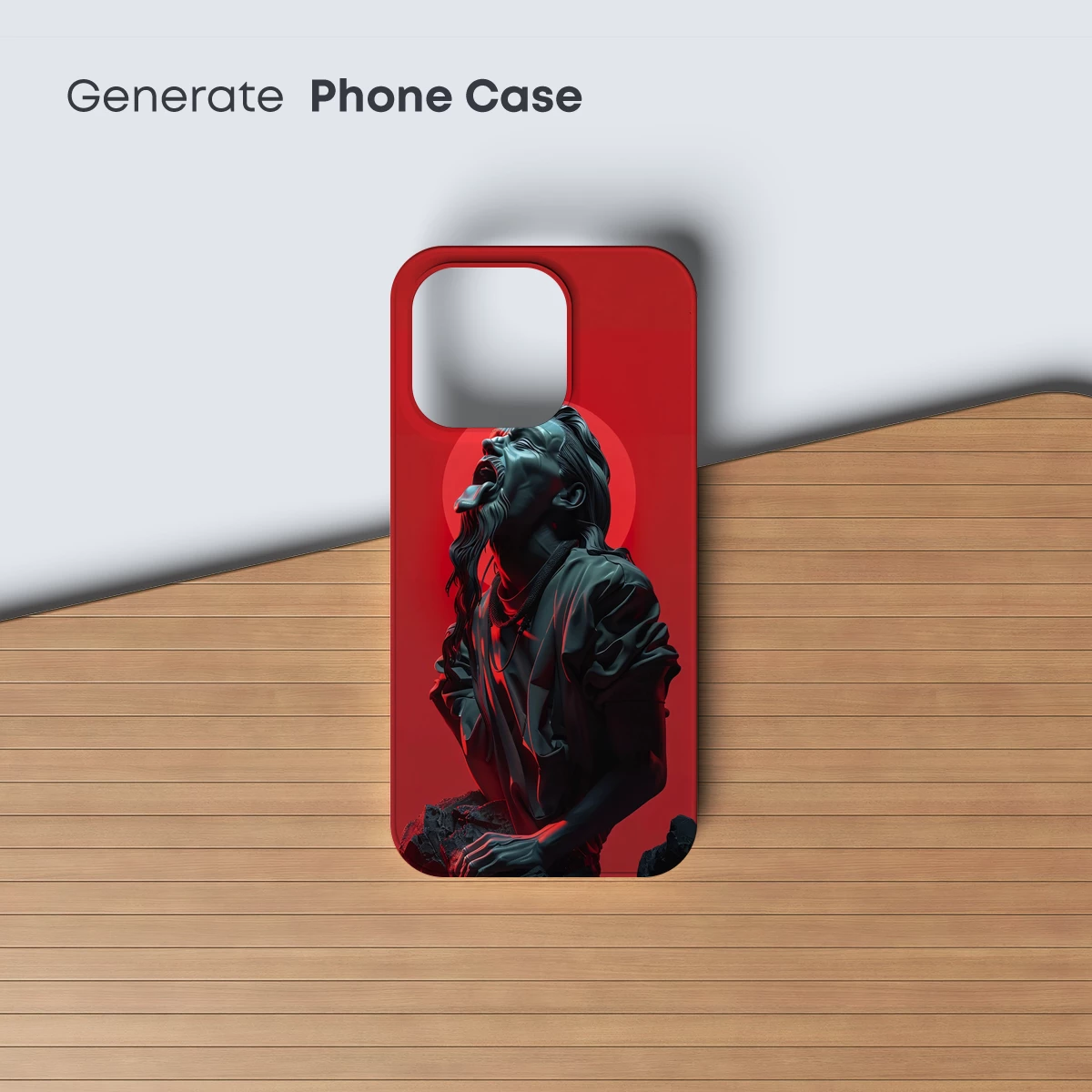 Crimson Halo: Euphoric Sculpture in Neon Light - Image 3