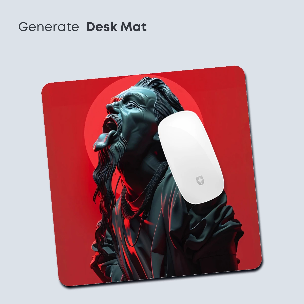 Crimson Halo: Euphoric Sculpture in Neon Light - Image 4