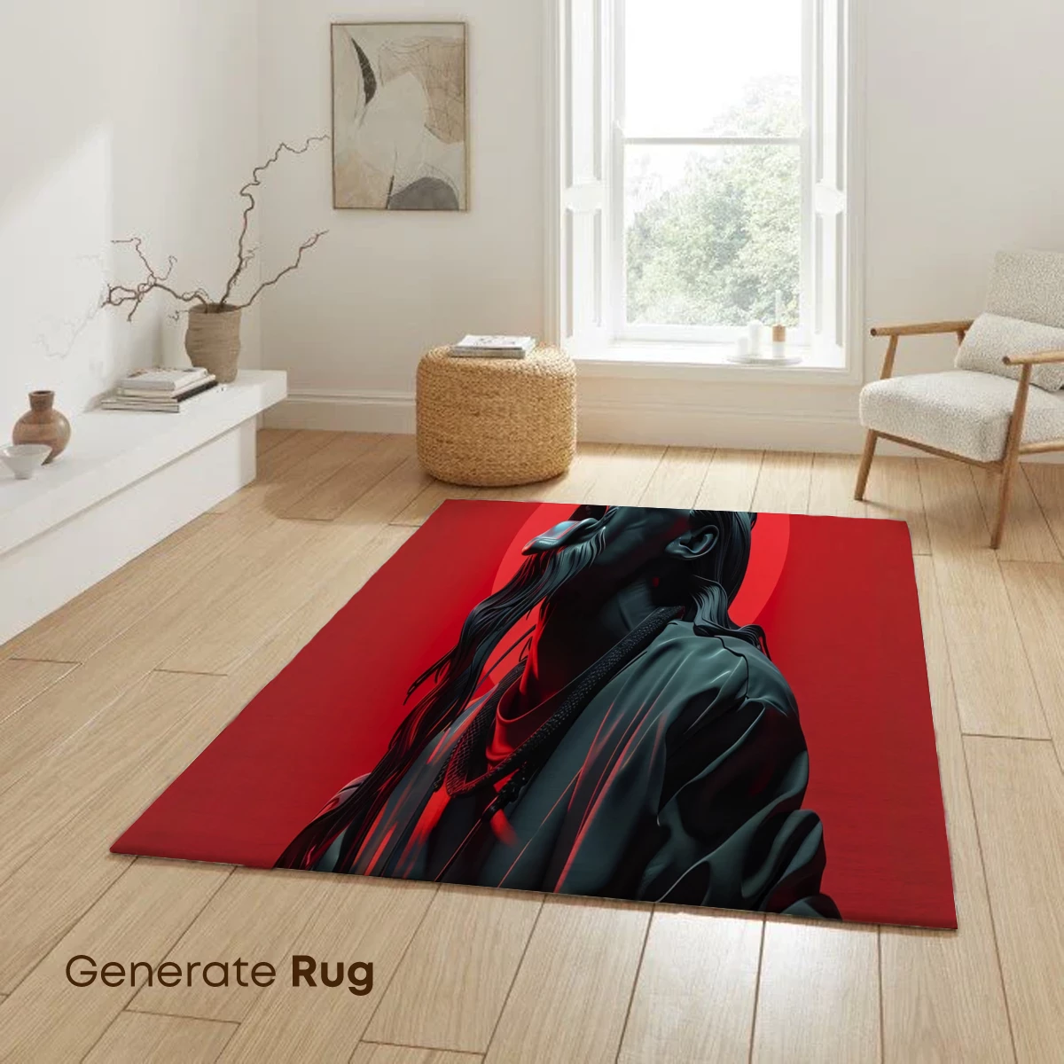 Crimson Halo: Euphoric Sculpture in Neon Light - Image 6