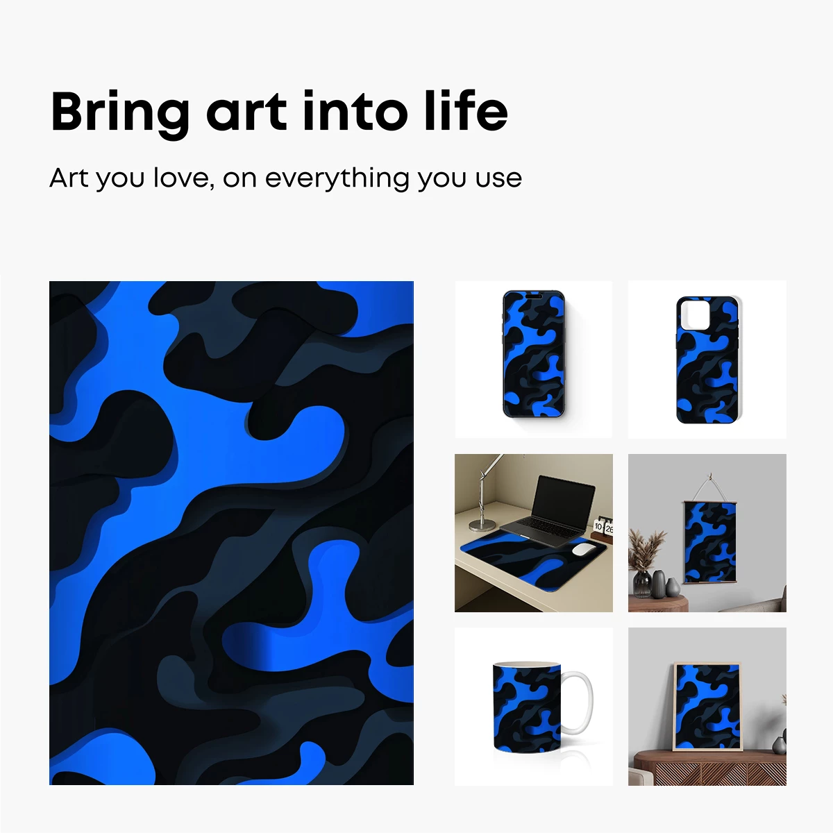 Blue Abyss: Abstract Fluid Dynamics - Image 2