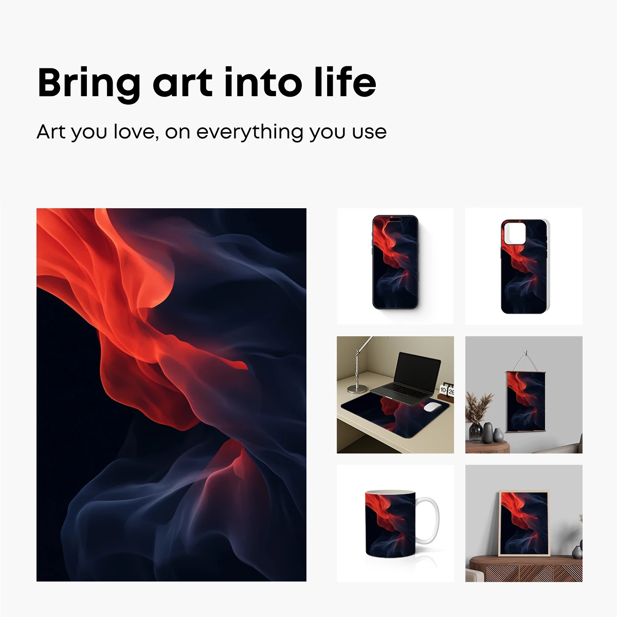 Fiery Elegance: Abstract Smoke Waves - Image 2