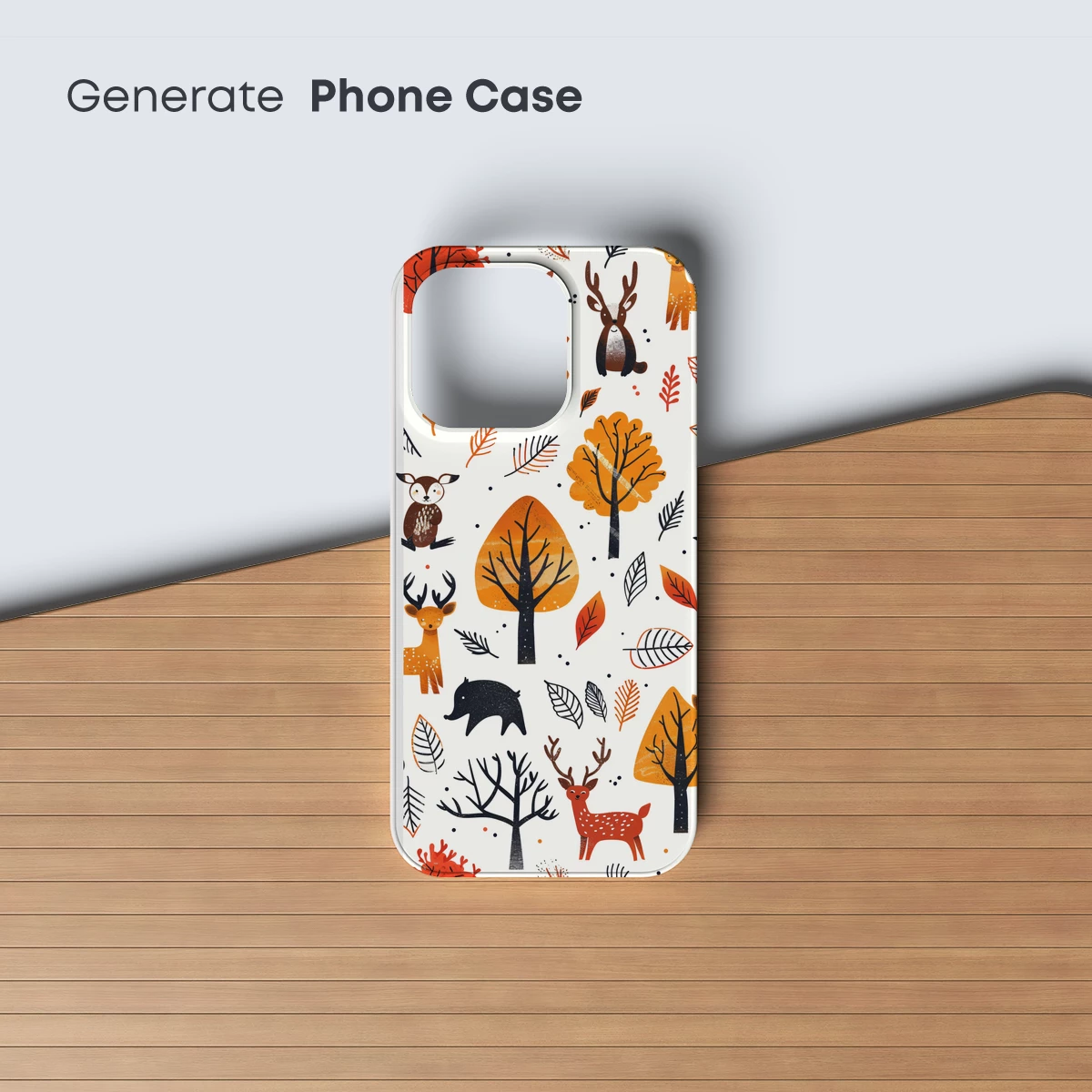 Autumn Forest Whimsy: Deer & Trees in Warm Hues - Image 3