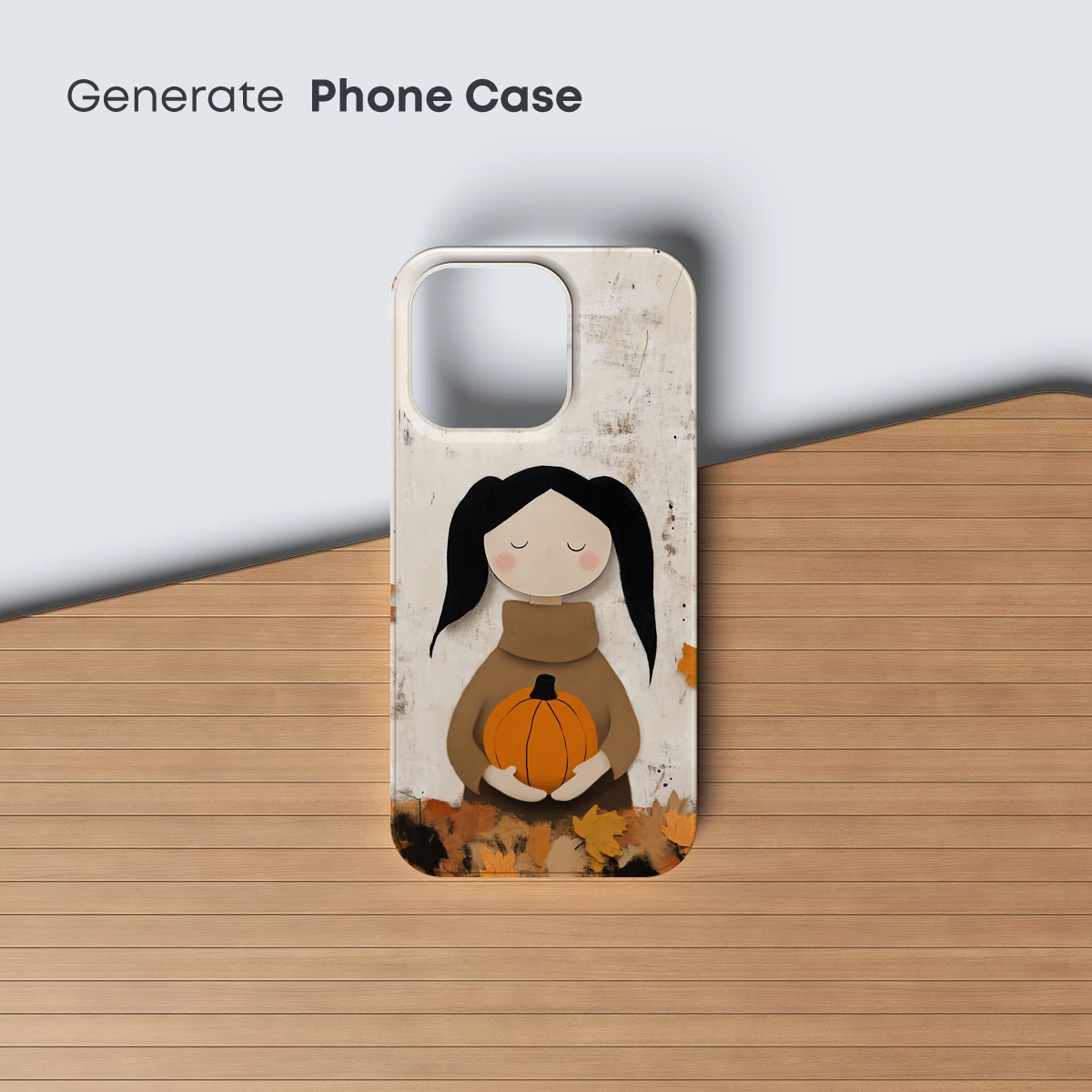 Autumn Serenity: Pumpkin Embrace - Image 3