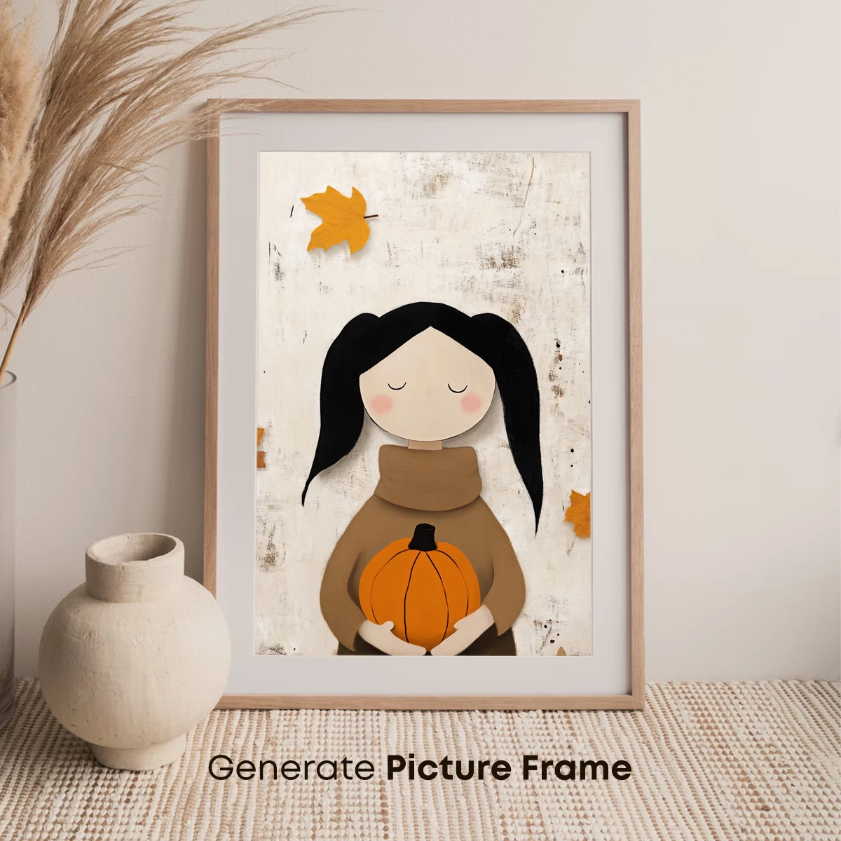 Autumn Serenity: Pumpkin Embrace - Image 7
