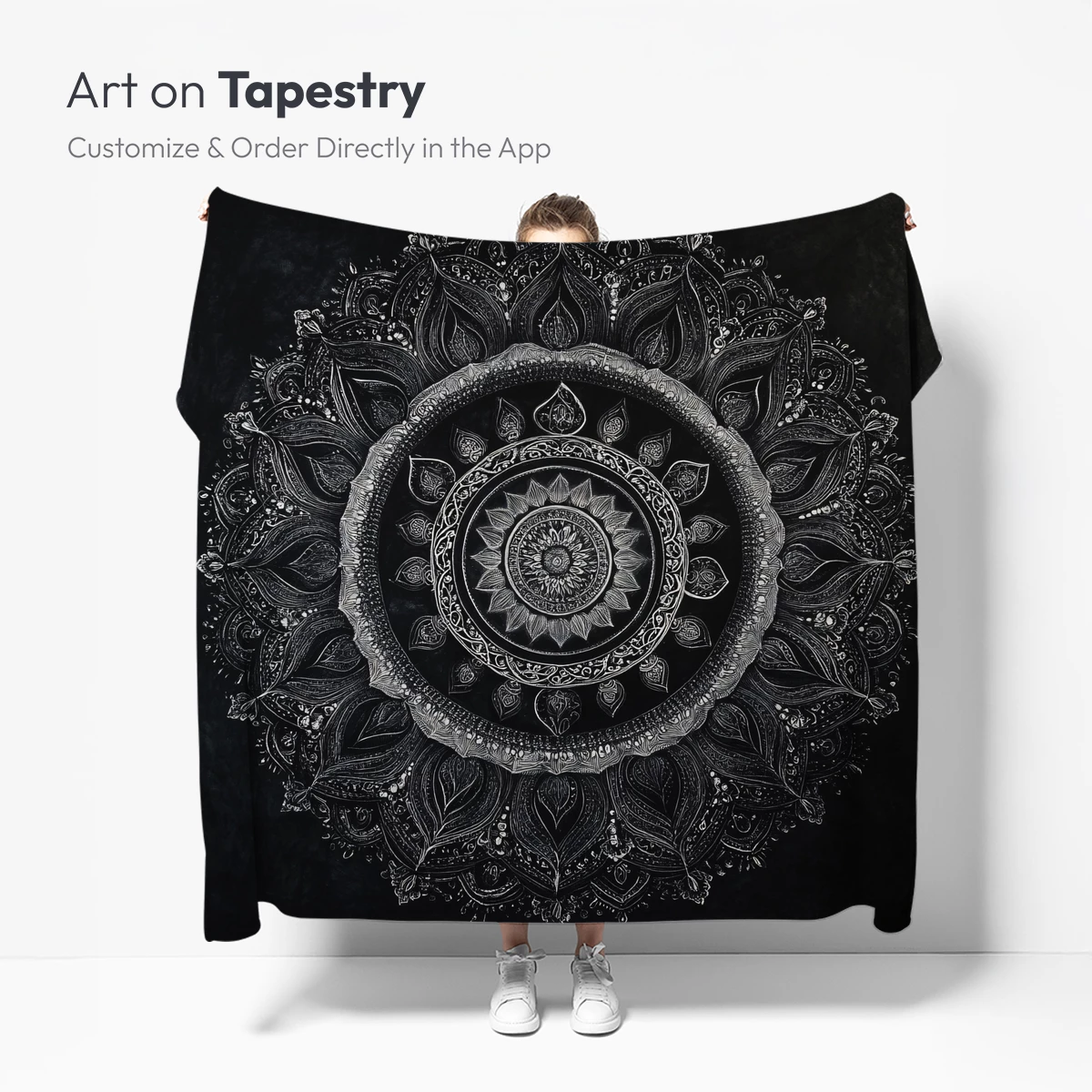 Eternal Mandala: Monochrome Floral Symmetry - Image 4